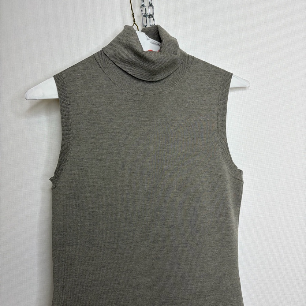 Ralph Lauren Purple Label Merino Sleeveless Turtleneck Maxi Dress - Grau View 3
